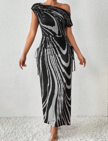 
						Rochie lunga SHEIN, gri/negru