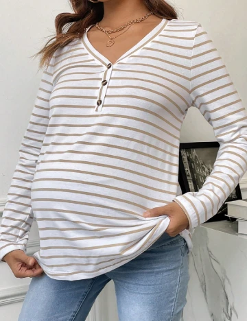 Bluza SHEIN Maternity, alb/crem