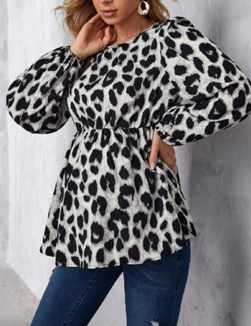 Bluza SHEIN Maternity, negru/gri