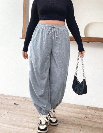 Pantaloni SHEIN CURVE, gri