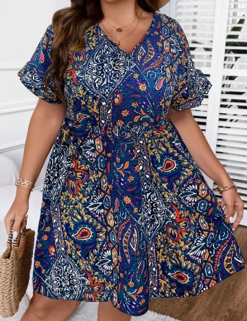 Rochie scurta SHEIN CURVE, mix culori