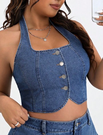 
						Top SHEIN CURVE, albastru