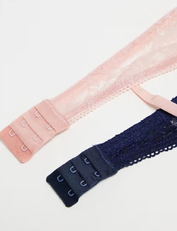 Set sutiene 2 bucati ASOS Curve, roz/albastru