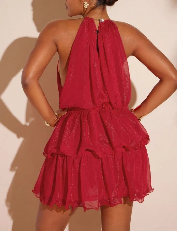 Rochie scurta Haute Plus Size, rosu