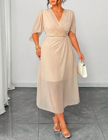 Rochie medie SHEIN CURVE, crem