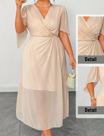 Rochie medie SHEIN CURVE, crem