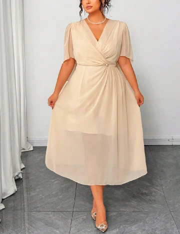 Rochie medie SHEIN CURVE, crem