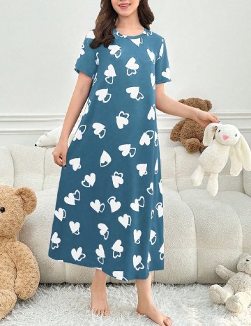 
						Rochie de noapte Shein Kids, albastru/alb