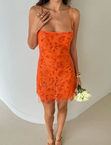 Rochie scurta SHEIN, portocaliu