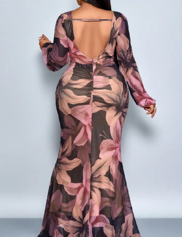 Rochie lunga SHEIN CURVE, floral print