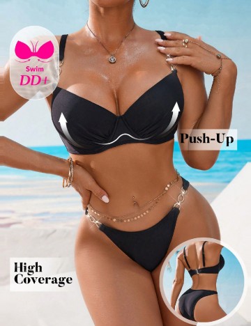 
						Costum de baie SHEIN, negru