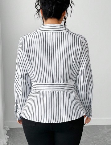 Camasa SHEIN CURVE, alb/gri