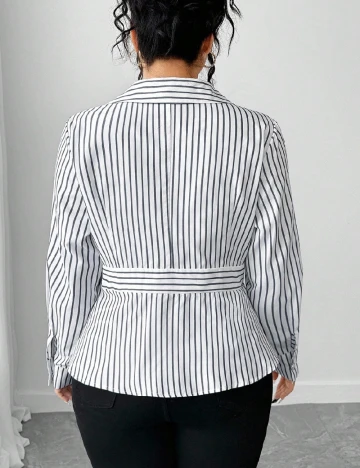 Camasa SHEIN CURVE, alb/gri