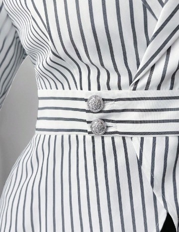 Camasa SHEIN CURVE, alb/gri