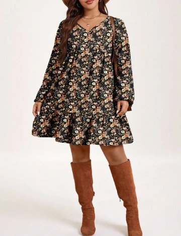 Rochie scurta SHEIN CURVE, floral print