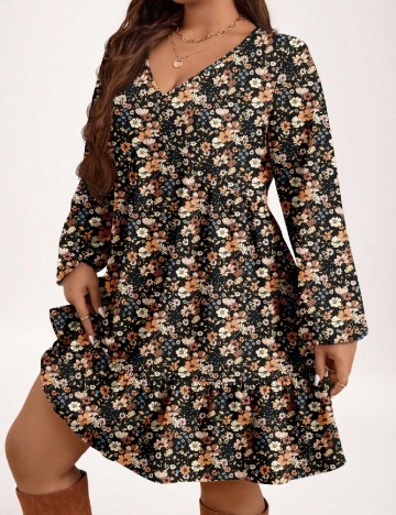 Rochie scurta SHEIN CURVE, floral print
