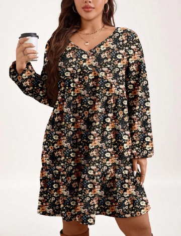 Rochie scurta SHEIN CURVE, floral print