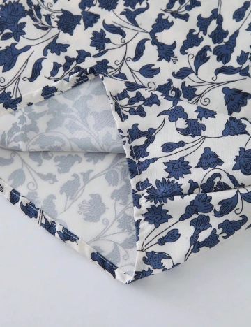 Bluza SHEIN CURVE, albastru/alb