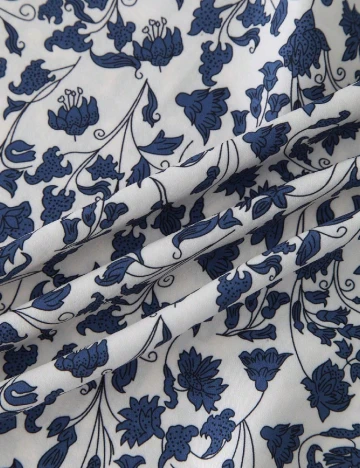 Bluza SHEIN CURVE, albastru/alb