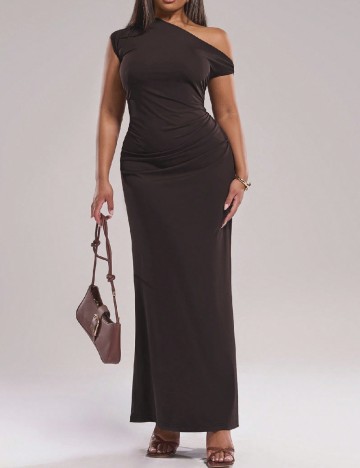 Rochie lunga SHEIN CURVE, maro