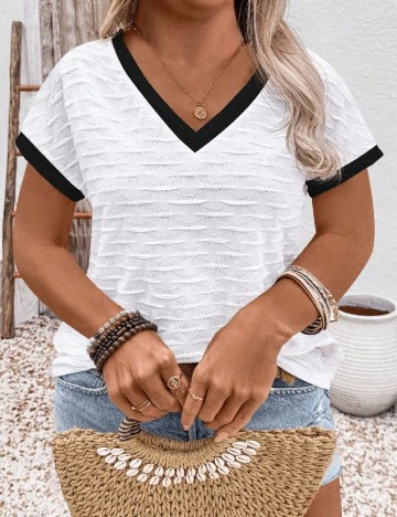 Tricou SHEIN CURVE, alb