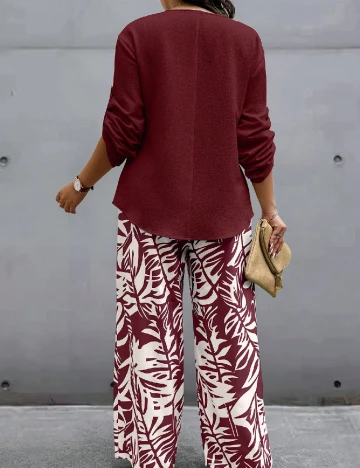 Compleu SHEIN CURVE, visiniu/alb