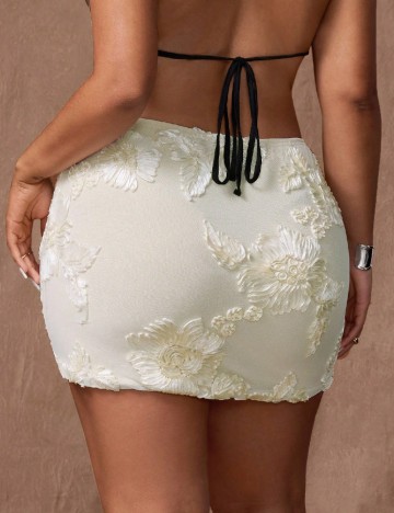 Fusta SHEIN CURVE, ecru