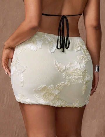 Fusta SHEIN CURVE, ecru