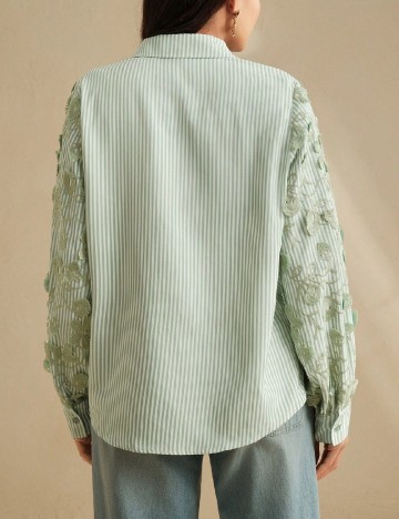 Camasa Anewsta, alb/verde