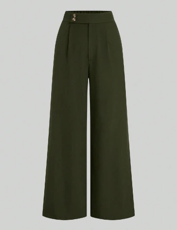 Pantaloni SHEIN CURVE, verde inchis