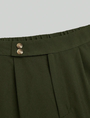 Pantaloni SHEIN CURVE, verde inchis