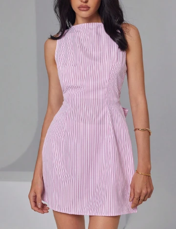 Rochie scurta SHEIN, alb/roz