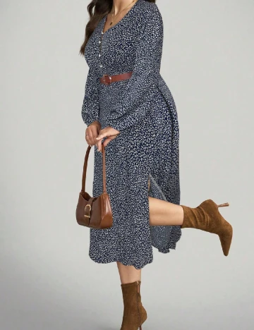 Rochie medie SHEIN CURVE, albastru