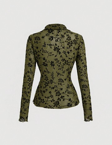 Camasa SHEIN, verde inchis