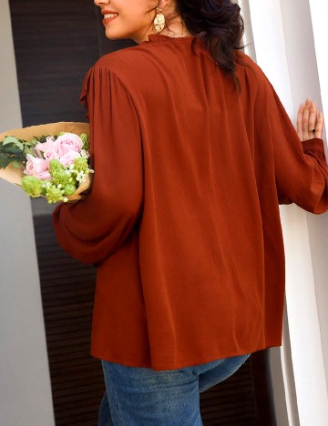 Camasa SHEIN CURVE, caramiziu