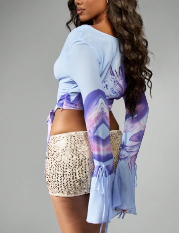 Bluza Missguided, albastru/mov