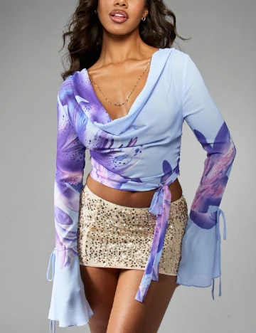 Bluza Missguided, albastru/mov