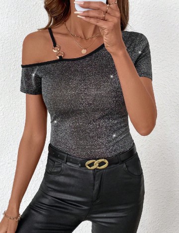 Bluza SHEIN, gri/negru