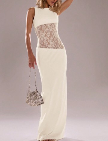 Rochie lunga SHEIN, crem