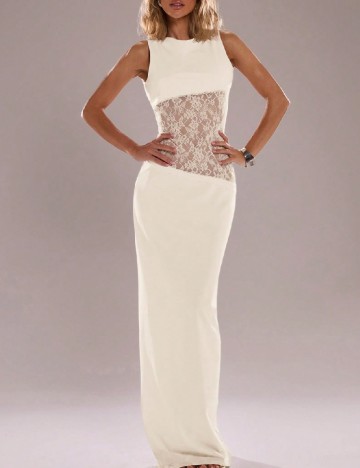 Rochie lunga SHEIN, crem
