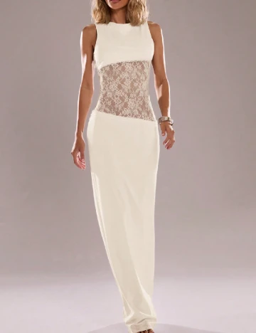 Rochie lunga SHEIN, crem