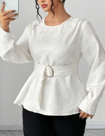 Bluza SHEIN CURVE, ecru