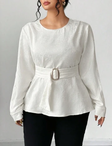 Bluza SHEIN CURVE, ecru