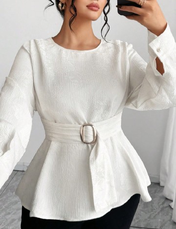 Bluza SHEIN CURVE, ecru