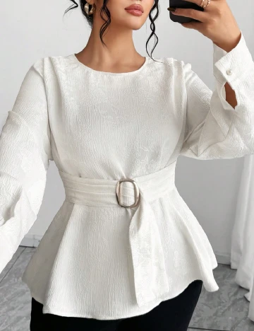 Bluza SHEIN CURVE, ecru