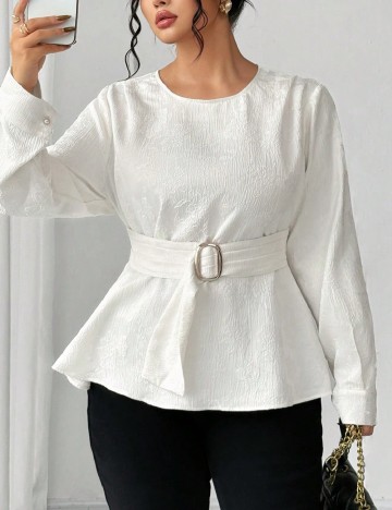 Bluza SHEIN CURVE, ecru