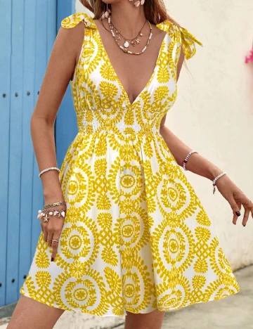 Rochie scurta SHEIN, galben