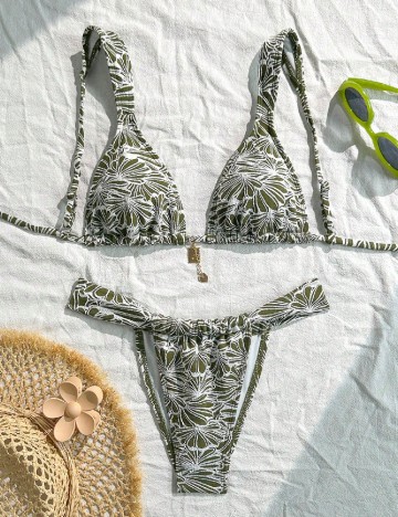 
						Costum de baie SHEIN, verde