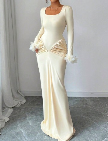 Rochie lunga SHEIN, crem