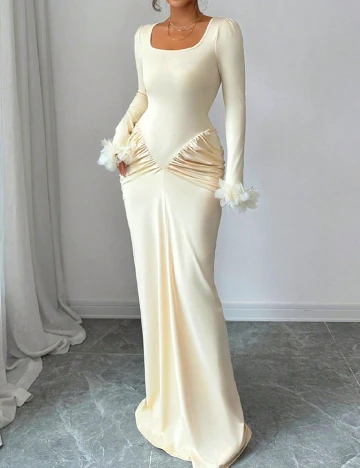 Rochie lunga SHEIN, crem